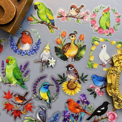 Painted Bird Sticker 56PCS