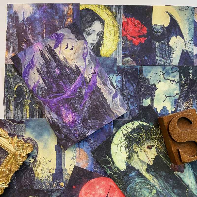 Gothic Fantasy Collage Paper 60PCS