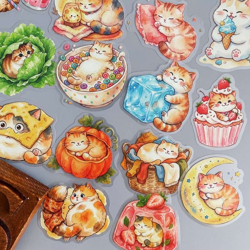 Aqua Feline Sticker 50PCS