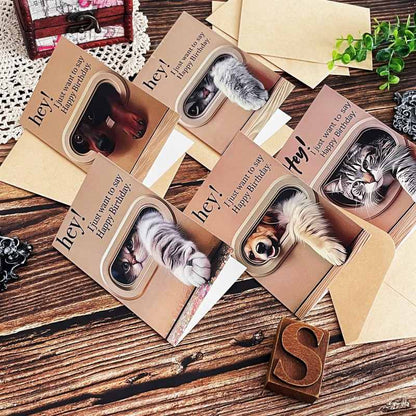 Peekaboo Birthday Card Set 6 Cards & 6 Envelopes