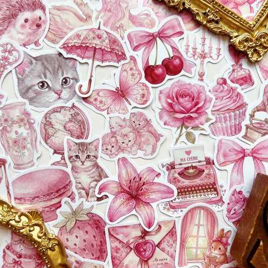 Pink Adorn Sticker 50PCS