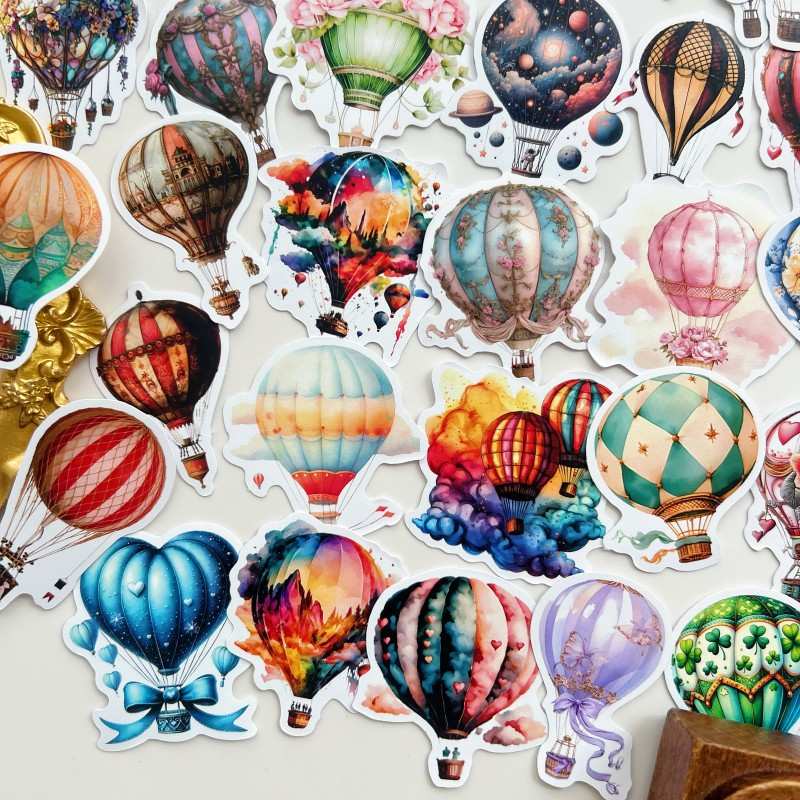 Vintage Balloon Sticker 52PCS
