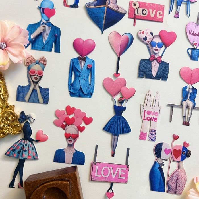 Pink Valentine Sticker 25PCS