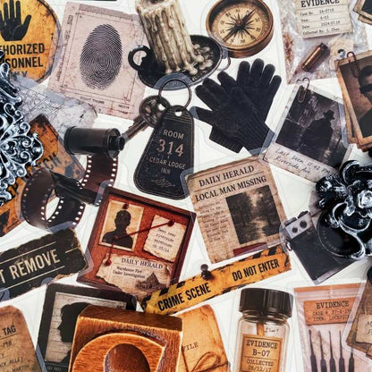 Detective Newspaper Sticker 50PCS