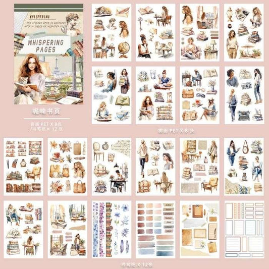 Whispering Pages Sticker Book 20Sheets