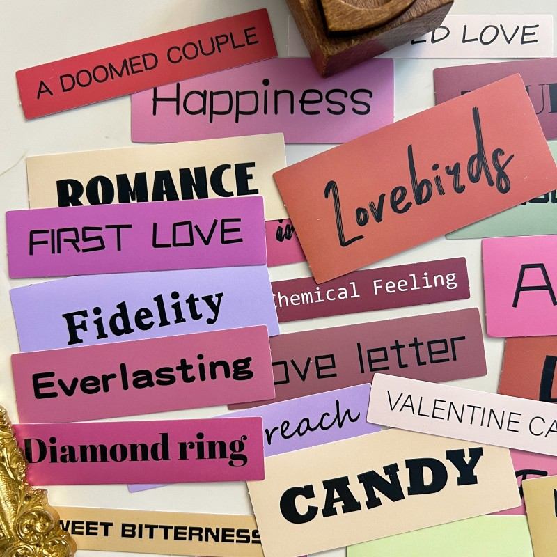 Heart Script Sticker 50PCS