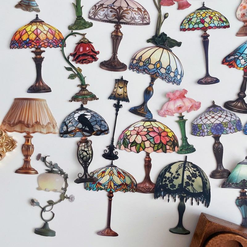 Retro Lantern Language Sticker 48PCS