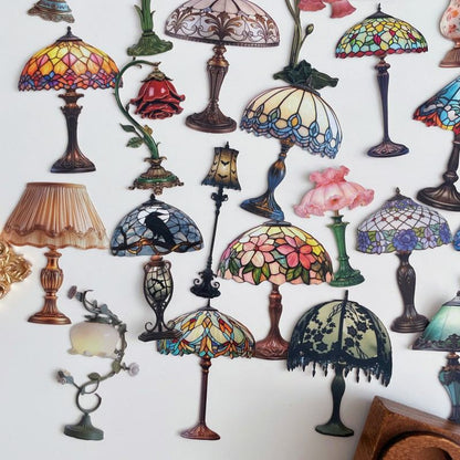 Retro Lantern Language Sticker 48PCS