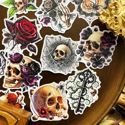 Skull Rose Cobweb Sticker 20PCS