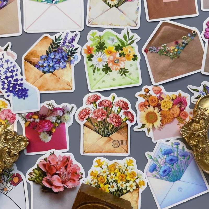 Letter Bouquet Sticker 50PCS