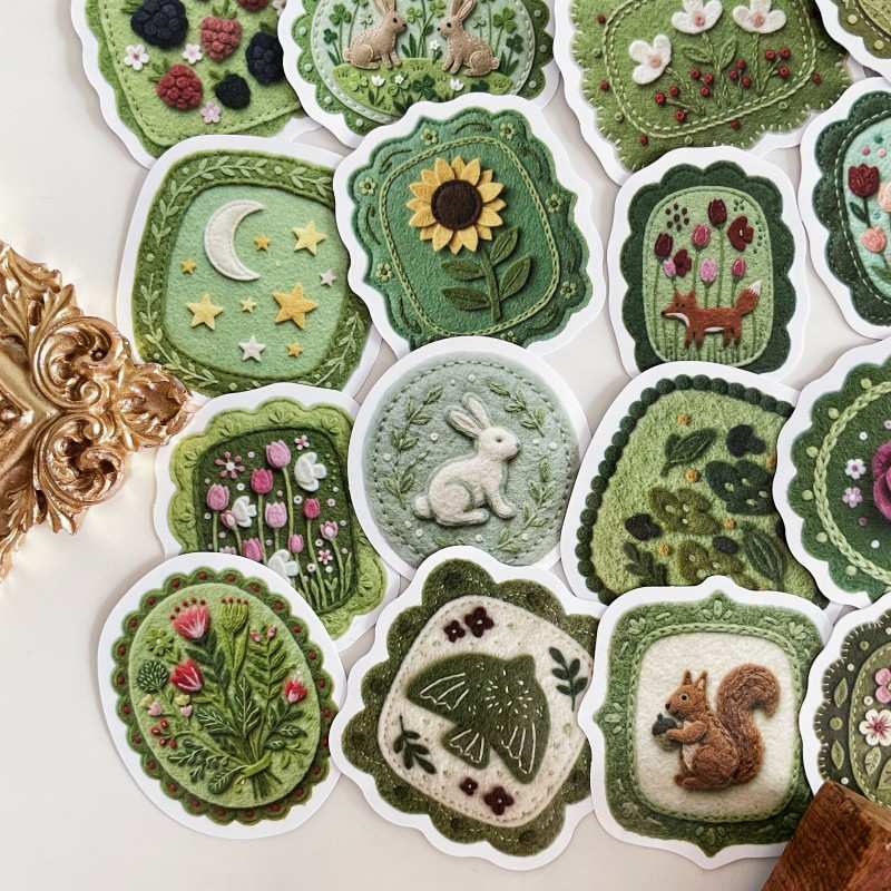 Woodland Quilt Sticker 50PCS
