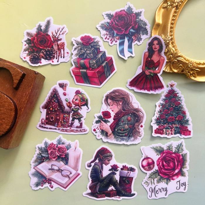 Rose Christmas Sticker 20PCS