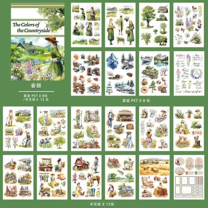 The Colors Of The Countryside Sticker Book 20Sheets