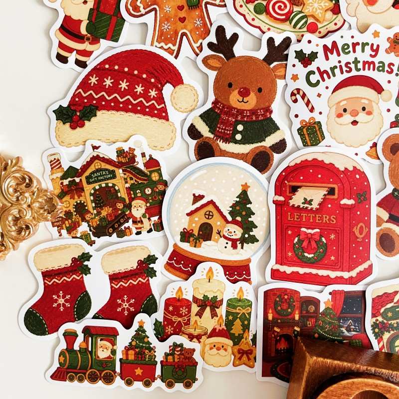 Antique Xmas Sticker 50PCS