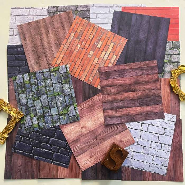 Timber Texture Collage Paper 24 Sheets