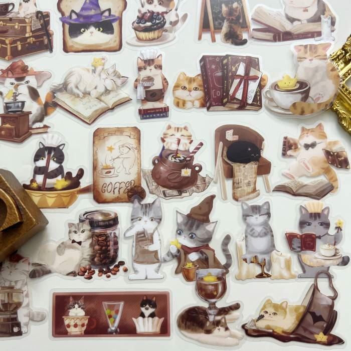 Feline Barista Sticker 50PCS