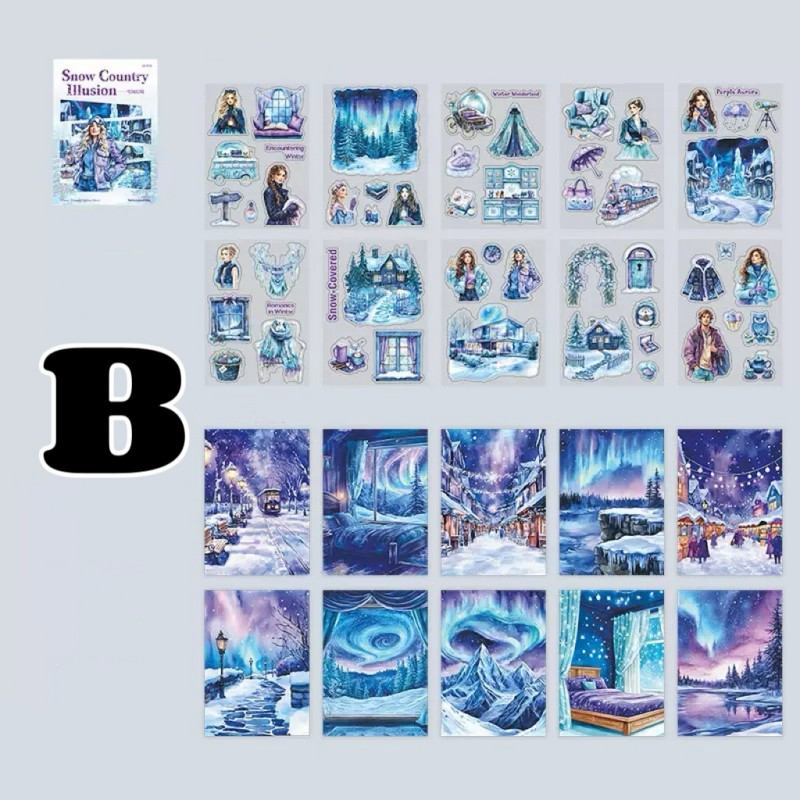 Snow Country Illusion Sticker Book 20Sheets