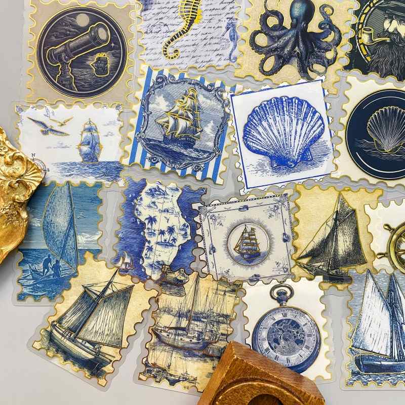 Blue Sail Sticker 50PCS