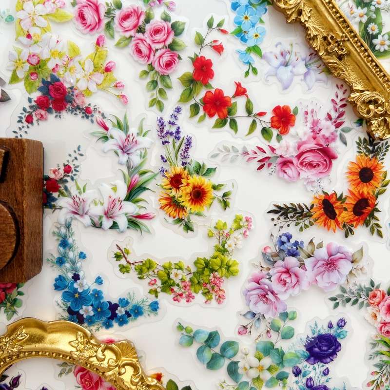 Flower Outline Sticker 50PCS