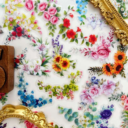 Flower Outline Sticker 50PCS