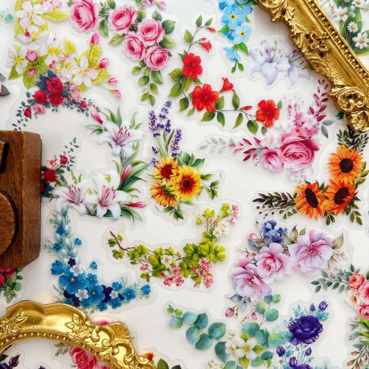 Flower Outline Sticker 50PCS