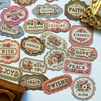 Flowers Embroider Sticker 60PCS