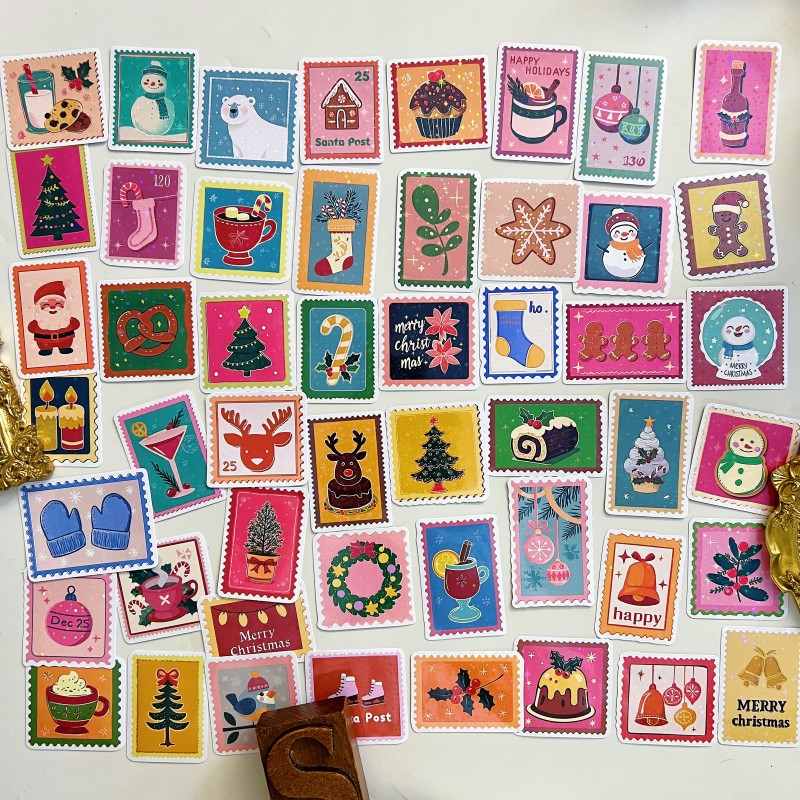 Merry Stamp Sticker 50PCS