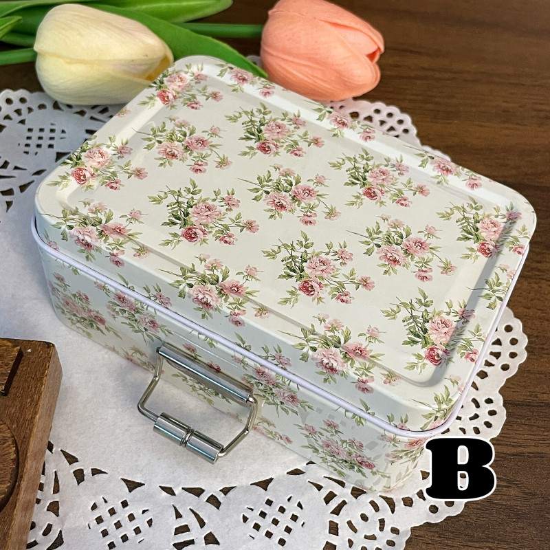 Pastoral Flower Split Tin