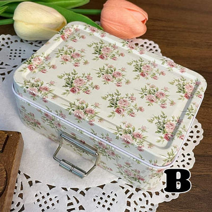 Pastoral Flower Split Tin