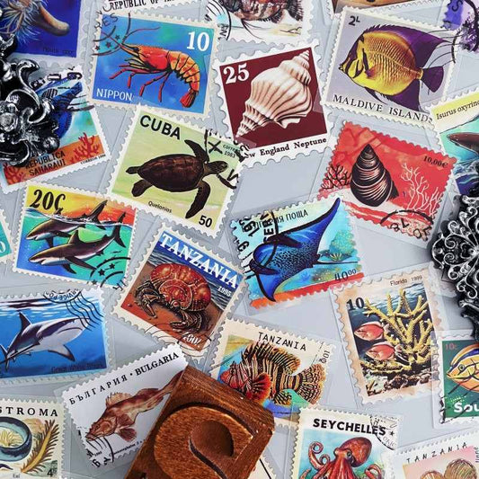 Ocean Stamps Sticker 50PCS