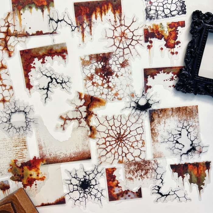 Mottled Rust Cracking Sticker 60PCS