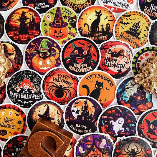 Halloween Badges Sticker 48PCS