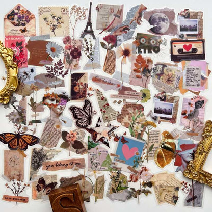 Old Print Sticker 50PCS