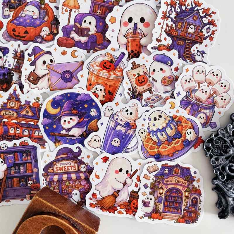 Lilac Ghost Sticker 50PCS