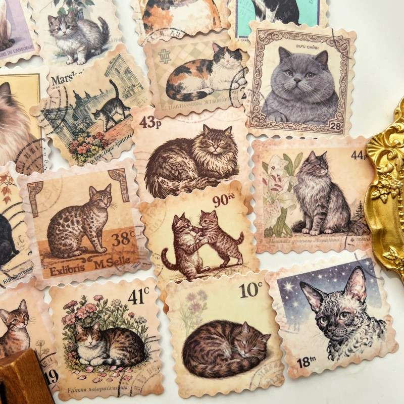 Kitty Stamp Sticker 50PCS