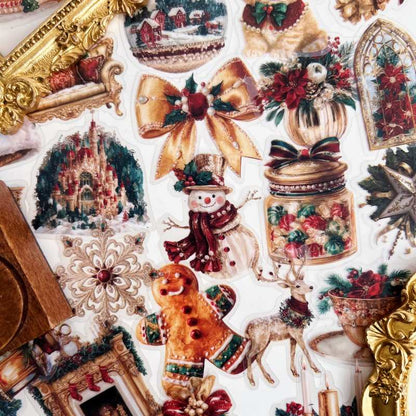 Gold Yuletide Sticker 50PCS