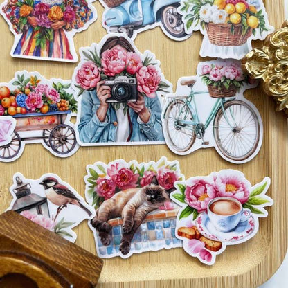 Peony Girl Sticker 20PCS