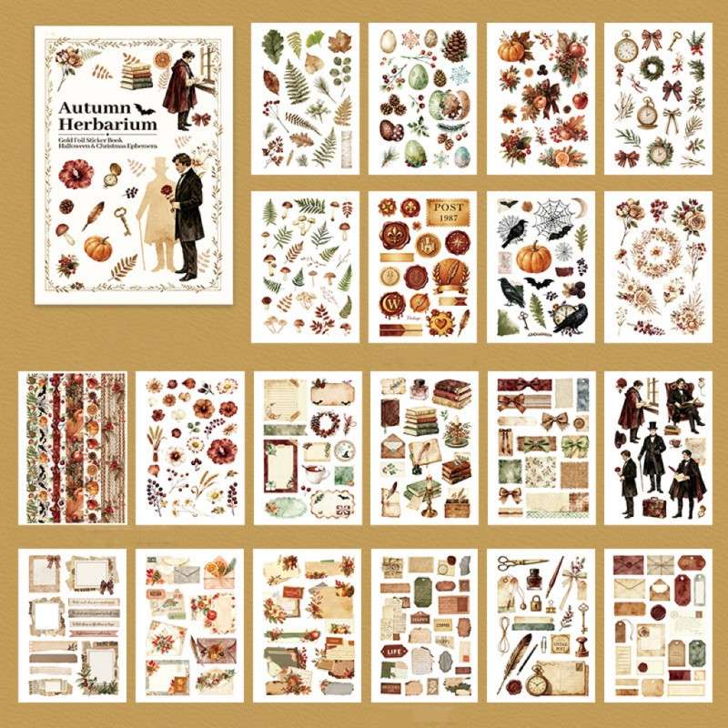 Autumn Herbarium Sticker Book 20Sheets