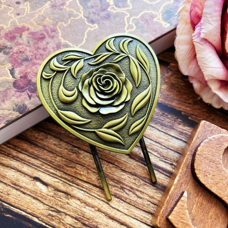 Lovely Heart Brass Bookmark