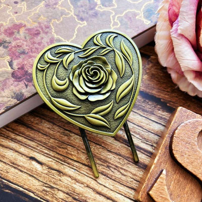 Lovely Heart Brass Bookmark