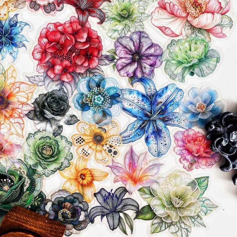 Floral Thread Sticker 60PCS