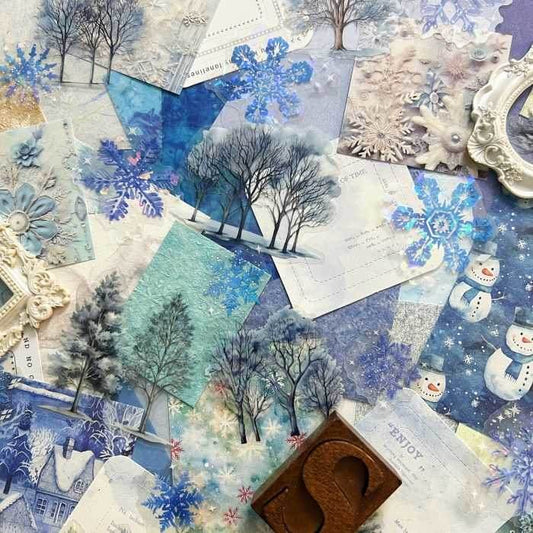 Snowflake Magic Ephemera Mystery Kit 80PCS