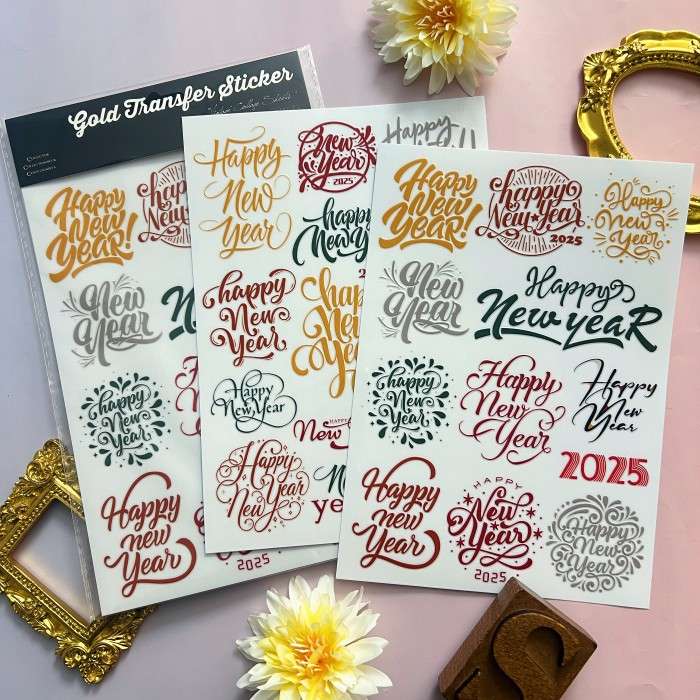 New Year Greetings Transfer Sticker