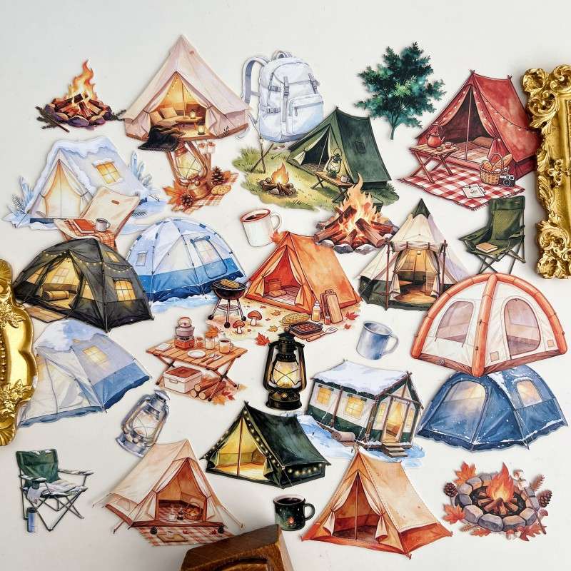 Camping Sticker 30PCS