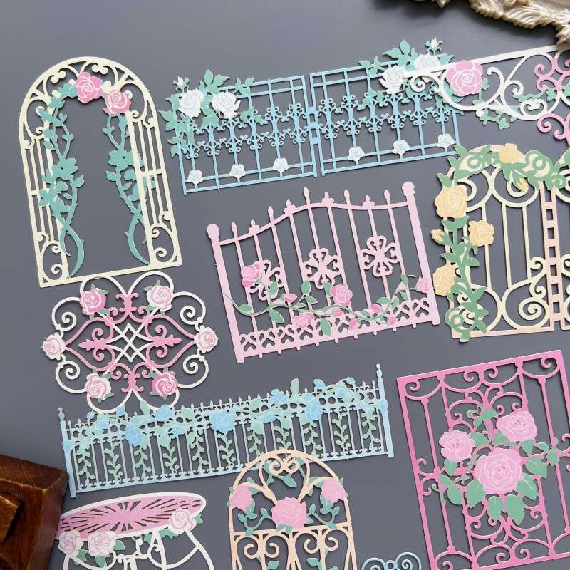 Iron Fence Die-Cut Papers 24PCS