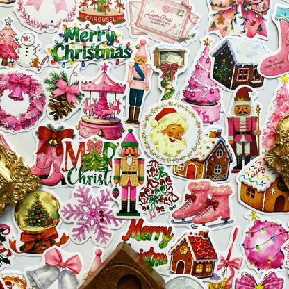 Pink Holiday Sticker 100PCS