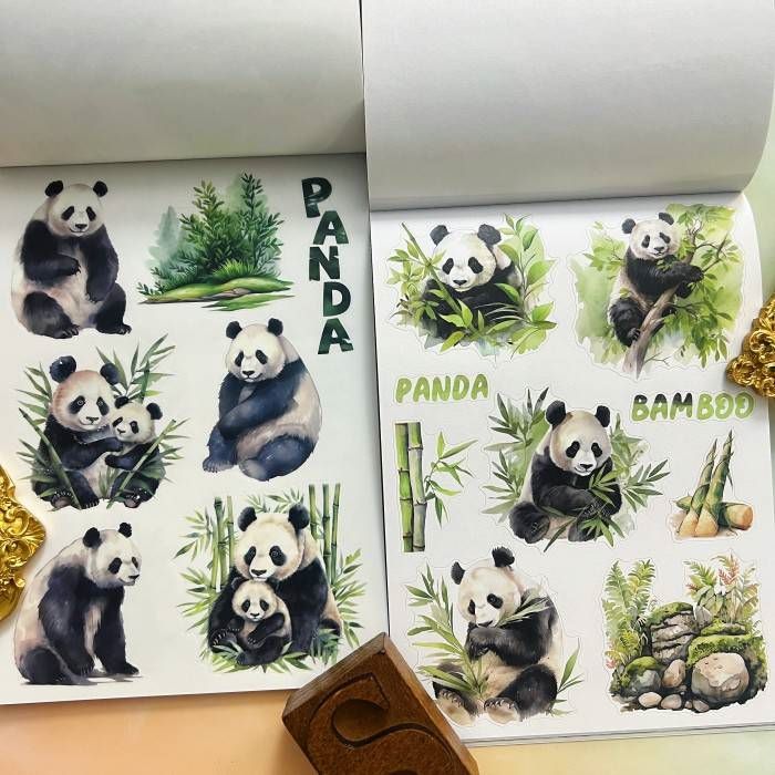 Pandas And Bamboo Sticker Book 20Sheets