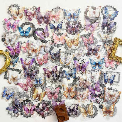 Lace Moth Sticker 60PCS