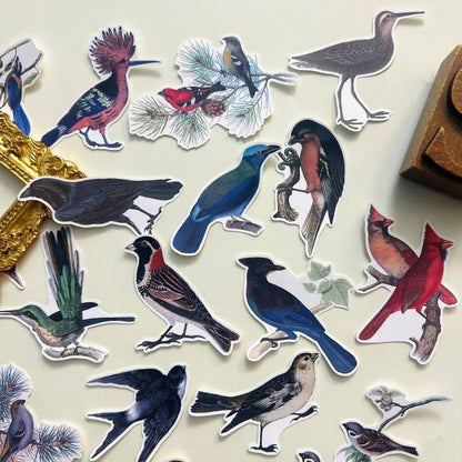 Vintage Birds Sticker 19PCS