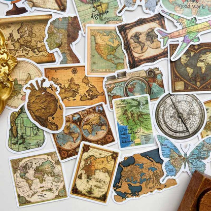 Faded Atlas Sticker 50PCS